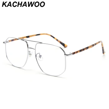 Kachawoo retro ochelari optice bărbați argintiu auriu negru metal mare rama de ochelari pentru femei dublu pod de înaltă calitate coreeană 31644