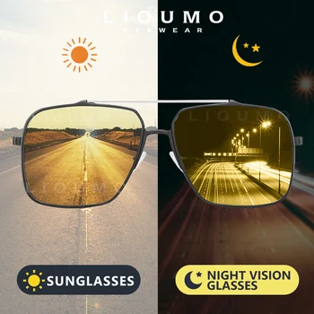 LIOUMO Aluminiu Magneziu Moda Supradimensionat ochelari de Soare Barbati Polarizat Ochelari Fotocromice Femei Viziune de Noapte Lentila zonnebril 31710