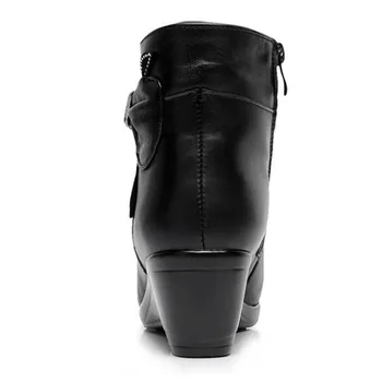 2020 Noua moda Toamna Iarna cizme Cizme de Zapada de Dimensiuni Mari 34-43 Stras piele de Vacă din Piele Pantofi pentru Femeie Cizme pene Pantofi de Cald 32222