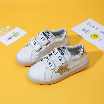 Fete Alb Adidasi de Piele pentru Copii Star Pantofi de Vară pentru Băieți Moale-talpa Velcro Adidași Fată Copilul Pantofi Copii, Pantofi