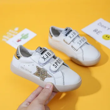 Fete Alb Adidasi de Piele pentru Copii Star Pantofi de Vară pentru Băieți Moale-talpa Velcro Adidași Fată Copilul Pantofi Copii, Pantofi