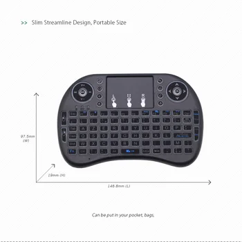 I8 French Keyboard RGB cu iluminare din spate 2.4 G Mini Tastatura Wireless cu TouchPad Mouse-ul pentru Google Android TV Box, Mini PC-ul, Laptop-ul AZERTY