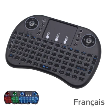 I8 French Keyboard RGB cu iluminare din spate 2.4 G Mini Tastatura Wireless cu TouchPad Mouse-ul pentru Google Android TV Box, Mini PC-ul, Laptop-ul AZERTY