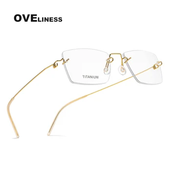 Retro ochelari de vedere, rame de Titan ochi ochelari fără ramă cadru bărbați femei 2020 moda Optice Miopie ochelari baza de Prescriptie medicala ochelari 32969