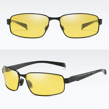 Bărbați Vintage Polarizat ochelari de Soare Patrati ,Mens Viziune de Noapte de Conducere TAC Lentile Ochelari cu Accesorii SA511