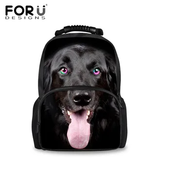 FORUDESIGNS Negru Animal, Câine 3D de Imprimare Rucsac Mens de Moda Designer de Brand Casual Bagpack Cap de Tigru Mare Matlasat Rucsaci