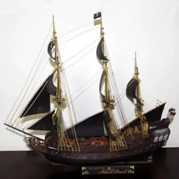 Model din hârtie DIY nava Pentru Piratii din Caraibe Navigatie Cadouri Pepercraft navă cu pânze Nava Perla Iubitori Negru antic K0P8 3330