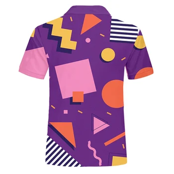 IFPD UE/SUA Dimensiunea Geometrie 3D Print POLO Barbati Tricouri Culoare Grafică Tricou Unisex de Vara Tricou Hip Hop America Plus Dimensiunea Îmbrăcăminte