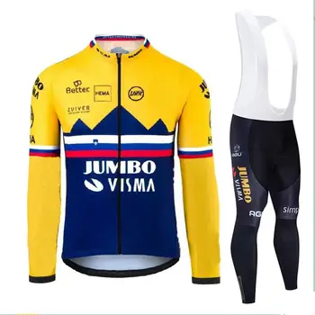 JUMBO VISMA 2020 iarna ciclism jachete barbati maneca lunga termică jersey fleece ropa de ciclismo de invierno mtb pro echipa de costume