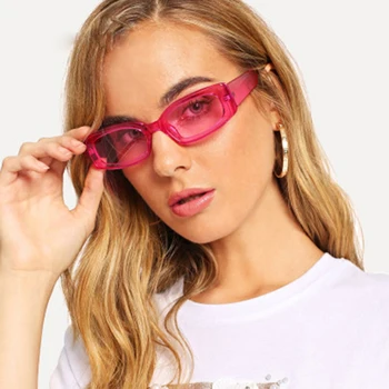 Mic Cadru Clar Orange ochelari de Soare Femei 2020 Călătorie Dreptunghi Ochi de Pisica ' 90 ochelari de Soare Vinatge Brand Oculos De Sol Feminino UV