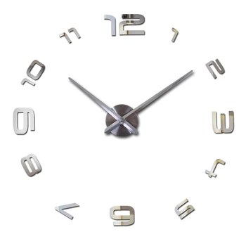 2019 noi de vânzare fierbinte Living Cuarț abstract ceas ceasuri de perete horloge 3D DIY acril oglindă Autocolante 33596