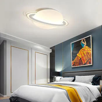 Camera copiilor lampă simplă dormitor modern lampa băiat și fată studiu ultra-subțire eliptice desene animate planeta led lampă de plafon ZM1019