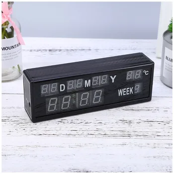 Aliaj de aluminiu led electronic digital, calendar, ceas Modern minimalist ceas font mare dormitor ceas Desktop termometru ceas 33910