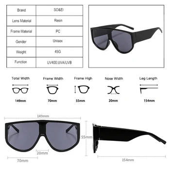 DECI&IE de Epocă Supradimensionate-O singură Bucată Rotund ochelari de Soare pentru Femei Brand Designer de Moda Colorat Ochelari de Bărbați Ochelari de cal Shades Ochelari de Soare 33915