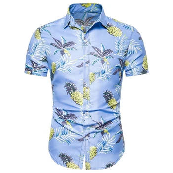 Moda De Vara Hawaii Floral Print Shirt Men+Pantaloni Scurți Set Barbati Maneca Scurta Camasi Casual Barbati Haine Seturi De Trening Plus Dimensiune