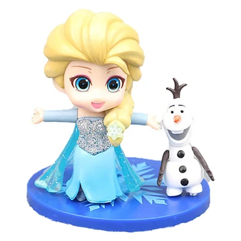 Disney Frozen Princess Buzunar Papusa Elsa, Olaf Cifrele de Acțiune PVC Tort Ornament Model de Colectie Figurine Jucarii pentru Copii