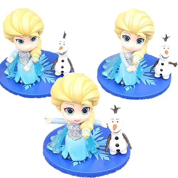 Disney Frozen Princess Buzunar Papusa Elsa, Olaf Cifrele de Acțiune PVC Tort Ornament Model de Colectie Figurine Jucarii pentru Copii