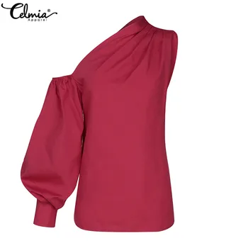 Celmia Plus Dimensiune Moda Femei, Camasi Cu Maneca Lunga 2021 Răceală Doamna Solid Bluze Office Casual Vrac Top Elegant Blusas 7
