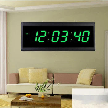 Digital Ceas de Perete Mare cu LED-uri de Afișare Plug-in Ceas de Birou Acasă Stând în Camera de Hotel Scoala de Biserica - Hala Plug SUA 34855