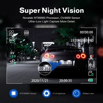 AZDOME GS63H 4K Masina DVR Viteza Coordonatele Dash Cam WiFi Viziune de Noapte Oglindă Auto Vehicul Recorder Dual Lentilă aparat de Fotografiat Suport GPS