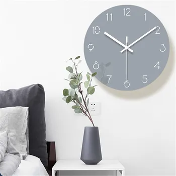 12 inch Culoare Solidă Ceas de Perete-Oglindă Acril Design Modern Gravate cu Laser 3D Ceasuri Mut Reloj de Pared Decorare Dormitor