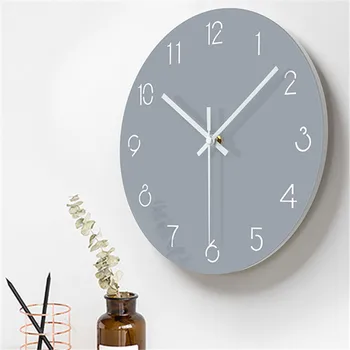 12 inch Culoare Solidă Ceas de Perete-Oglindă Acril Design Modern Gravate cu Laser 3D Ceasuri Mut Reloj de Pared Decorare Dormitor