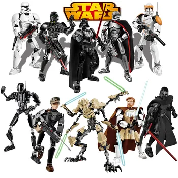 Star Wars Construibil Figura Sturmabteilung Darth Vader Kylo Ren Chewbacca Boba Jango Fett General Grievou Figurina Jucarie Pentru Copil