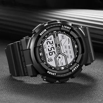 Moda Impermeabil Bărbați Băiat LCD Cronometru Digital Data de Cauciuc Sport Încheietura Ceas Relogio Feminino Zegarek Damski 35173