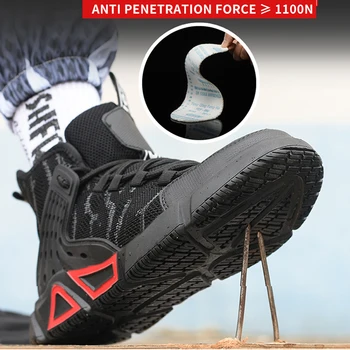 Ușor respirabil pantofi de protecție din Oțel degetul sex masculin rezistent la înțepare indestructibil rezistente la uzură bocanci sport în aer liber 3520