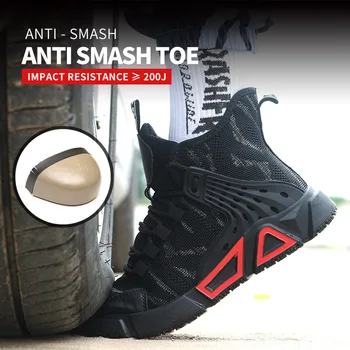 Ușor respirabil pantofi de protecție din Oțel degetul sex masculin rezistent la înțepare indestructibil rezistente la uzură bocanci sport în aer liber