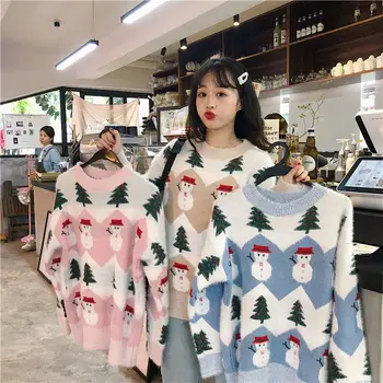 Toamna / Iarna 2020 Nurca Imprimate Pulover de Crăciun Femei coreene Pulover Vrac Dulce Student Trend 3521