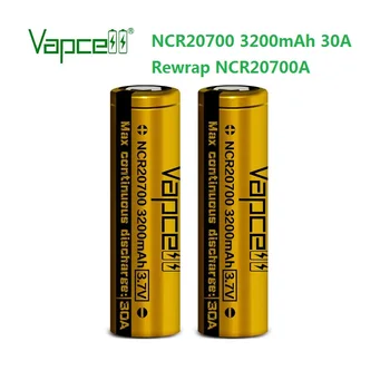 Transport gratuit Vapcell Original 20700 3200mah 30A rearanjează NCR20700A Li-ion baterie reîncărcabilă litiu Baterii pentru lanterna