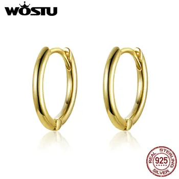 WOSTU Moda coreeană Argint 925 Cerc de Culoare de Aur Cercei Stud Pentru Femei Nunta Logodna Argint 925 Bijuterii CQE558