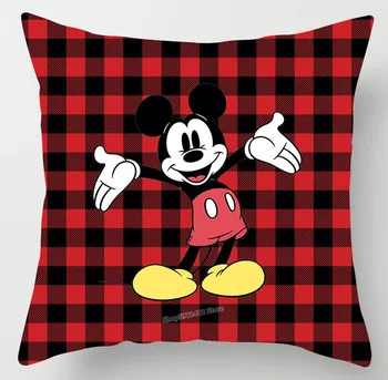 Seria Disney Mickey Mouse Față De Pernă Roșie Verifica Desene Animate Mickey Minnie De Pernă Față De Pernă Decor De Crăciun Acasă 3547