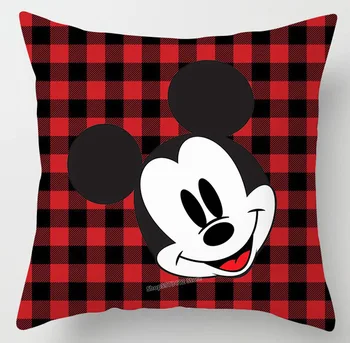 Seria Disney Mickey Mouse Față De Pernă Roșie Verifica Desene Animate Mickey Minnie De Pernă Față De Pernă Decor De Crăciun Acasă