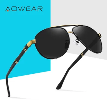 AOWEAR Aviației Polarizat ochelari de Soare Barbati Pilot Supradimensionate Polaroid Ochelari de Soare de sex Masculin 2020 Conducere Retro Ochelari cu Cazul Gafas 35683