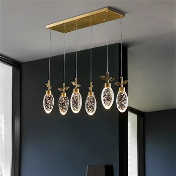 Moderne de lux, toate-cupru lampă de cristal restaurant CONDUS candelabru Nordic acasă de iluminat interior dormitor, bucatarie Pandantiv Lumini