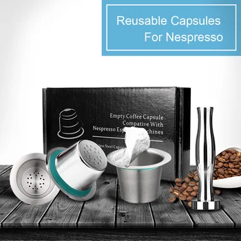 7PCS/Set din Oțel Inoxidabil Nespresso Reutilizabile de Cafea Cafea Capsule Tamper Reîncărcabile Cana Filtru de aparat de cafea Nespresso Filtru de Pod