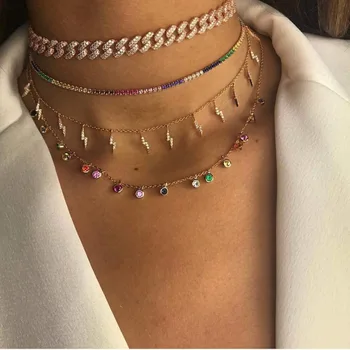 2019 nou sosit primăvara anului nou design luminos curcubeu colorate bijuterii cravată partid cadou subțire adorabil uimitoare colier de femei
