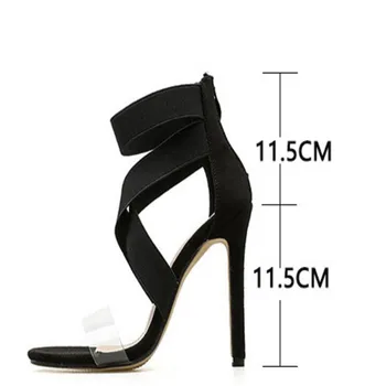 Femei Sandale Toc 11.5 cm Sexy Gladiator Tocuri inalte Întinde Glezna Curea Sandale de Vară 2020 Doamnelor Petrecere Pompe de Pantofi Marime Mare