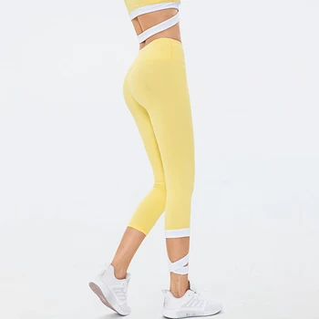 CE.MS de Sport Femei Jambiere Bandaj Mozaic de Înaltă Talie Pantaloni de Yoga Uscat Rapid Flex GYM Tenis Trunchiate de Funcționare Colanti 36593