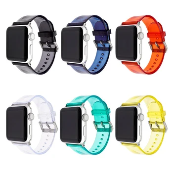 Noul Transparent Curea de Ceas pentru Apple Watch 44mm 40mm Trupa iwatch Seria 5 4 3 2 1 42mm 38mm Sport Silicon Curea Brățară 36758