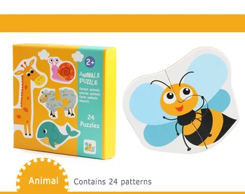 2020 Joc de Puzzle de Învățământ Devreme Montessori Jucării Puzzle Carte de Desene animate de Trafic de Animale Fructe Pereche de Potrivire Joc Jucarii pentru Copii