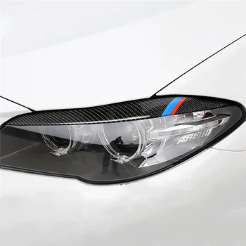2 BUC Autocolant Fibra de Carbon Faruri Sprancene Pleoapa Trim Ochi Capacul de Decor pentru BMW 2011-2017 F10 F18 seria 5