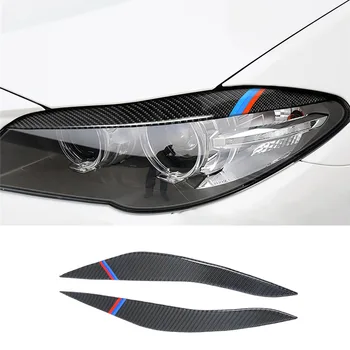 2 BUC Autocolant Fibra de Carbon Faruri Sprancene Pleoapa Trim Ochi Capacul de Decor pentru BMW 2011-2017 F10 F18 seria 5