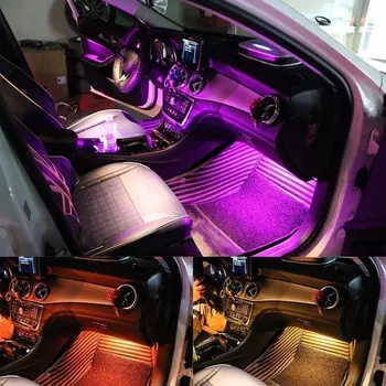 Masina de Benzi cu LED-uri de Lumină, Caca 48 Led-uri Multicolore Muzica Auto Interior Lumini Sub Bord Iluminat rezistent la apa Kit cu Sunet Activ 37851