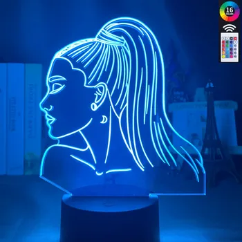 3d Acril Lumina de Noapte Cantareata Ariana Grande Cadou Senzor Tactil Color de Lucru în Schimbare Lampă de Birou Celebritate pentru Fanii Decor Dormitor 37904