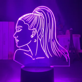 3d Acril Lumina de Noapte Cantareata Ariana Grande Cadou Senzor Tactil Color de Lucru în Schimbare Lampă de Birou Celebritate pentru Fanii Decor Dormitor