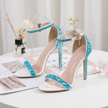 Noul flash nunta de diamant pantofi, toc 11cm rochie de mireasa, sandale sexy, pantofi pentru femei, pantofi de partid, strălucitoare, pantofi pentru femei 3812
