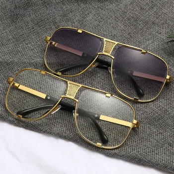 Clasic Supradimensionat ochelari de Soare Barbati Brand de Lux Femei Dublu Fascicul de Ochelari de Soare Piața Retro Oculos de sol Masculin UV400 Oglindă Ochelari 38476